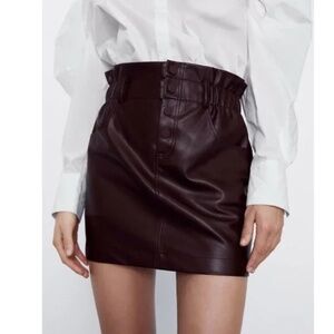 Zara faux leather mini skirt